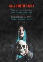 Free PSD halloween party special drinks poster