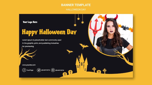 PSD gratuito banner modello festa di halloween