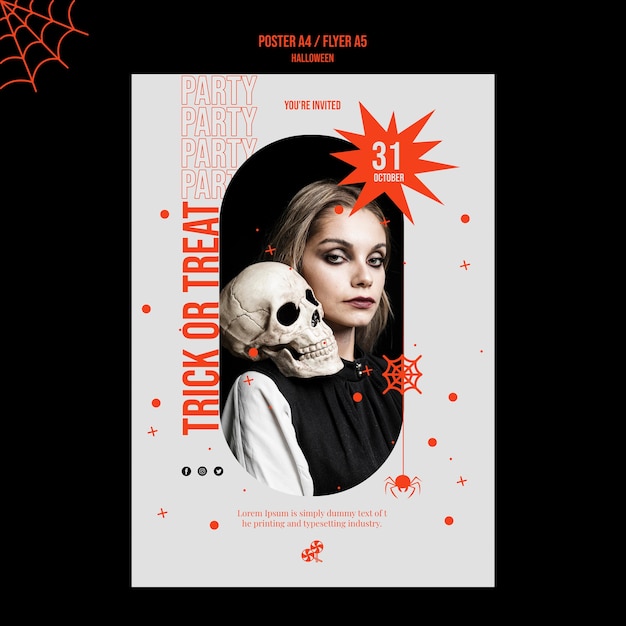 Halloween print template with photo