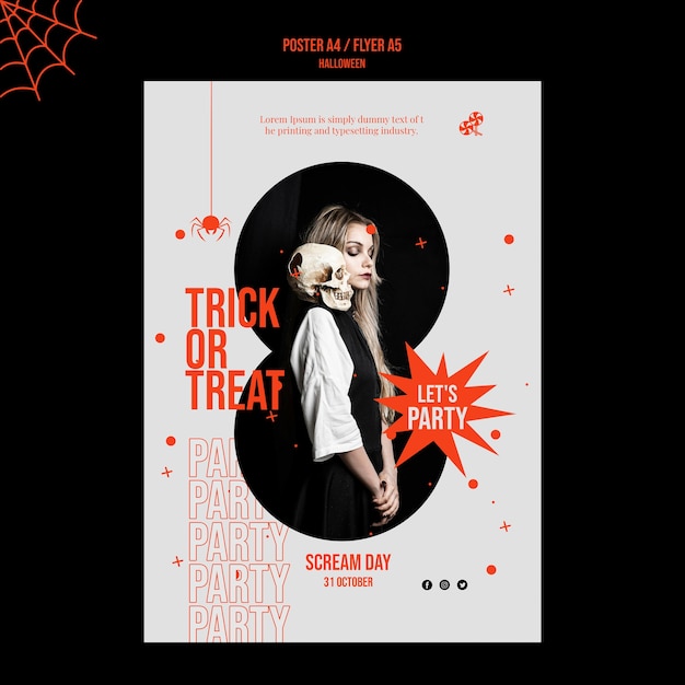 Free PSD halloween print template with photo