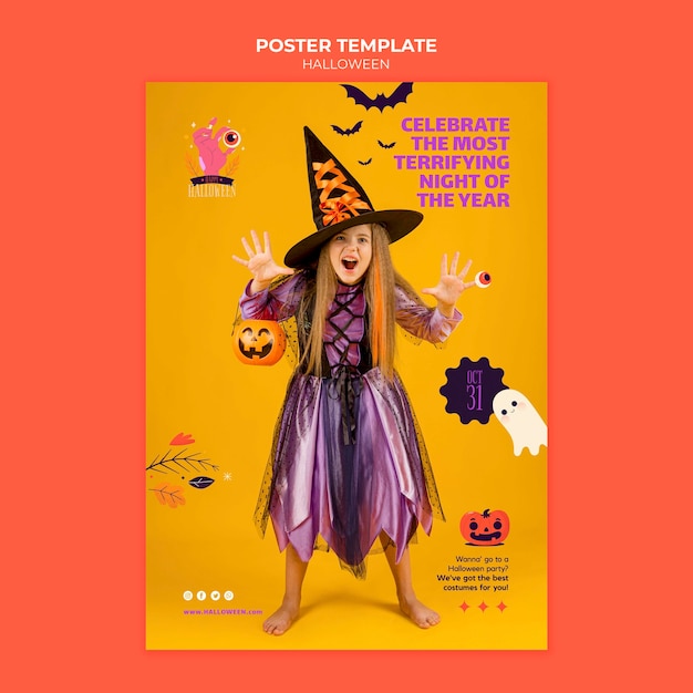 Modello di stampa di Halloween con foto