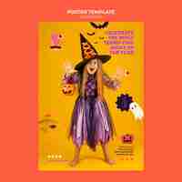 Free PSD halloween print template with photo