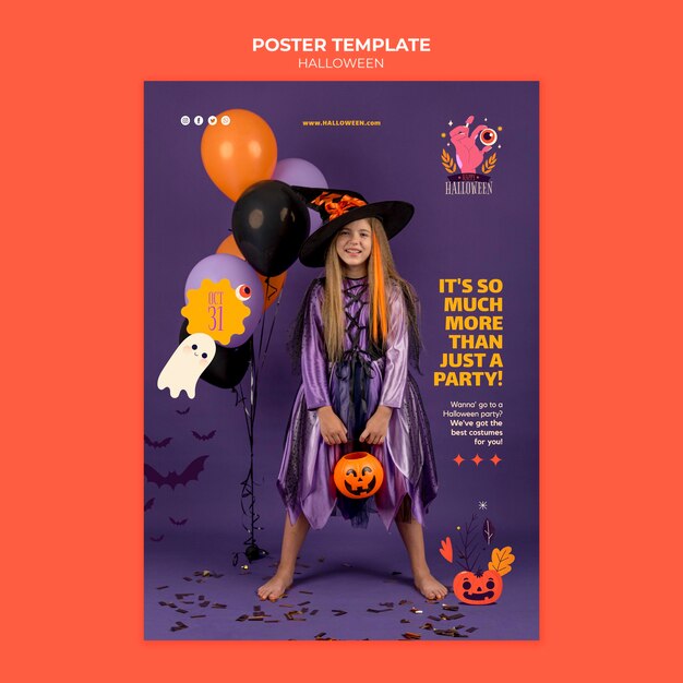 Halloween print template with photo