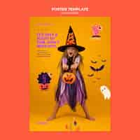 Free PSD halloween print template with photo