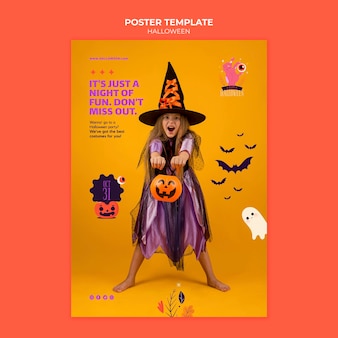 Halloween print template with photo