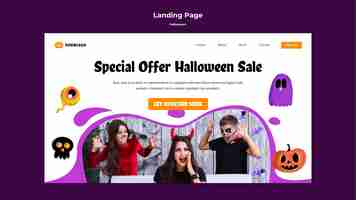 無料PSD ハロウィンセールランディングページデザイン