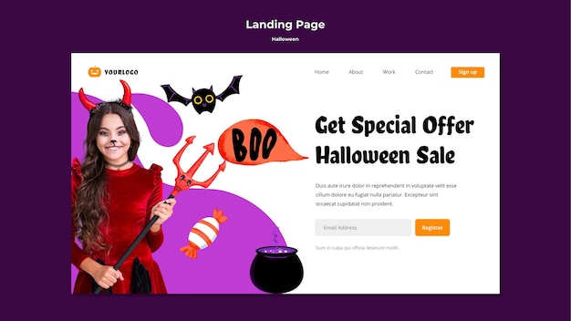 無料PSD ハロウィンセールランディングページ