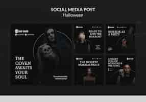 Free PSD halloween social media post design template