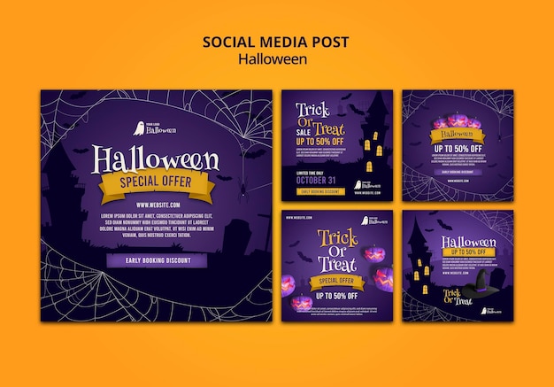 PSD gratuito post sui social media di halloween