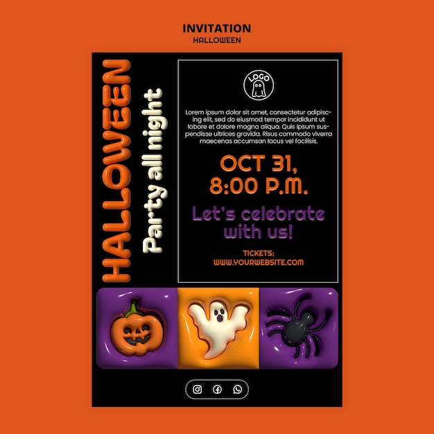 Free PSD halloween template design