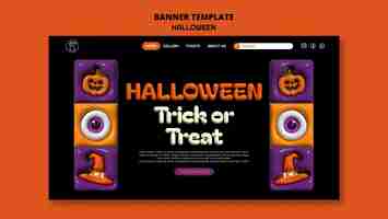 無料PSD ハロウィーンのテンプレートデザイン