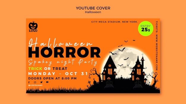 Free PSD halloween template design