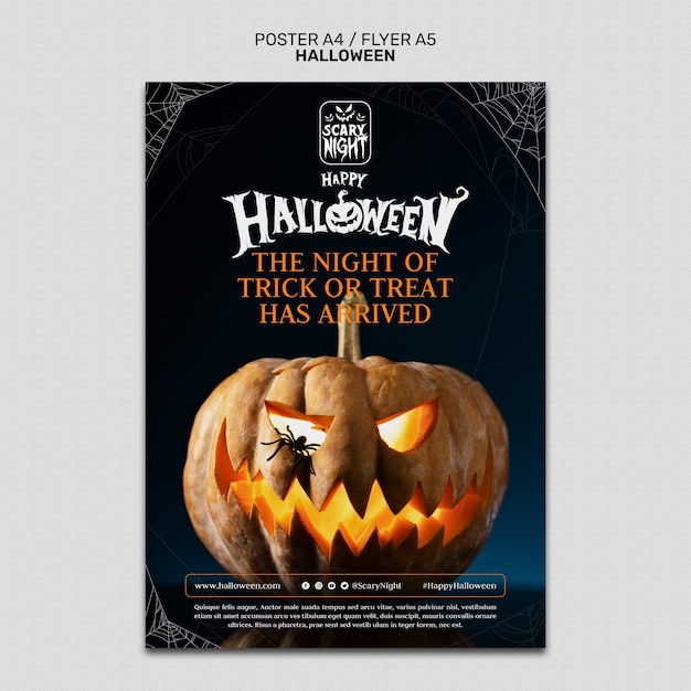 Free PSD halloween template design