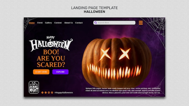 Free PSD halloween template design