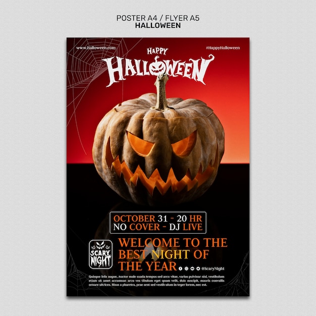 無料PSD ハロウィーンのテンプレートデザイン