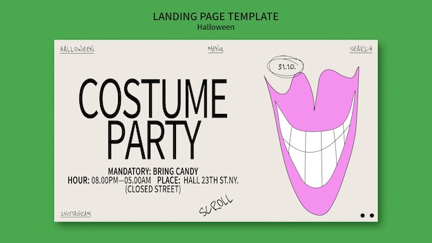 Free PSD halloween template design