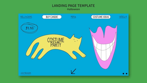 無料PSD ハロウィーンのテンプレートデザイン