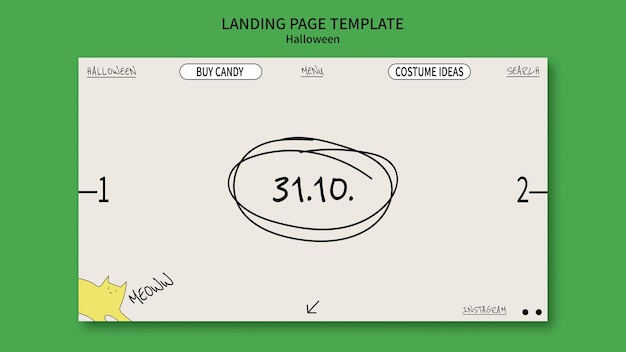 Free PSD halloween template design