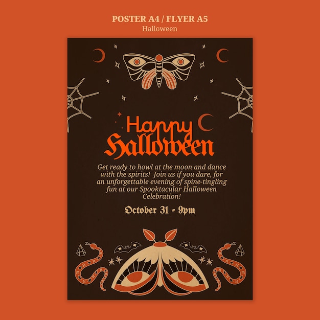 Free PSD halloween template design