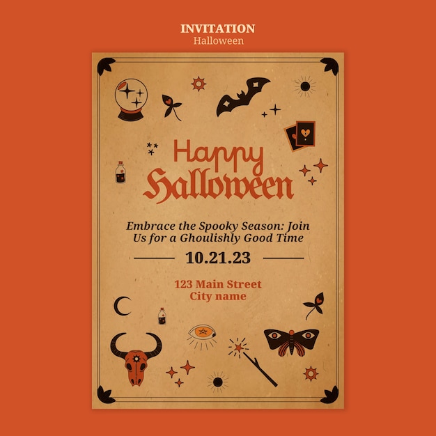 無料PSD ハロウィーンのテンプレートデザイン