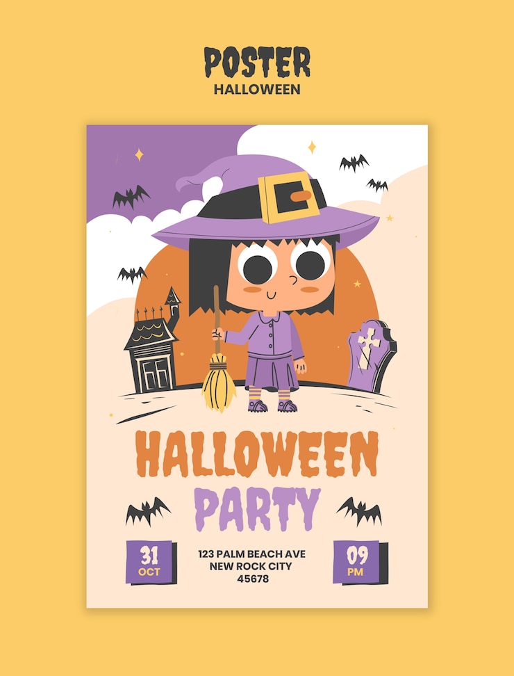 Free PSD halloween template design
