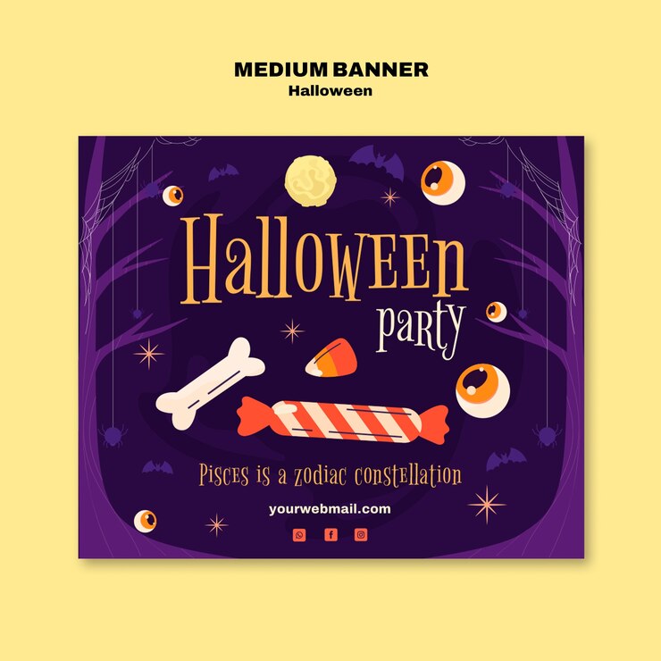 Free PSD halloween template design