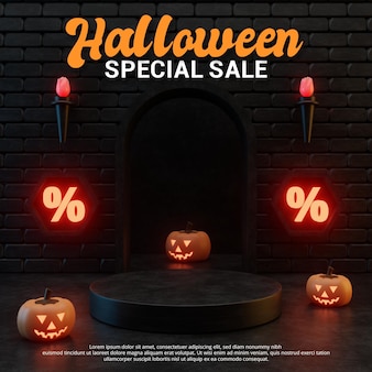 Halloween themed promotion sale podium design