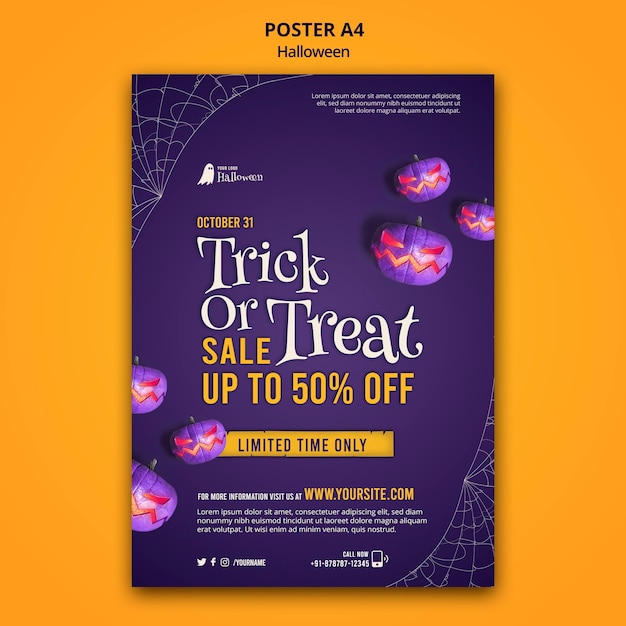 Halloween vertical print template