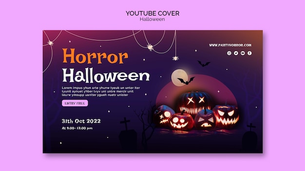 怖いカボチャのハロウィーン youtube カバー テンプレート