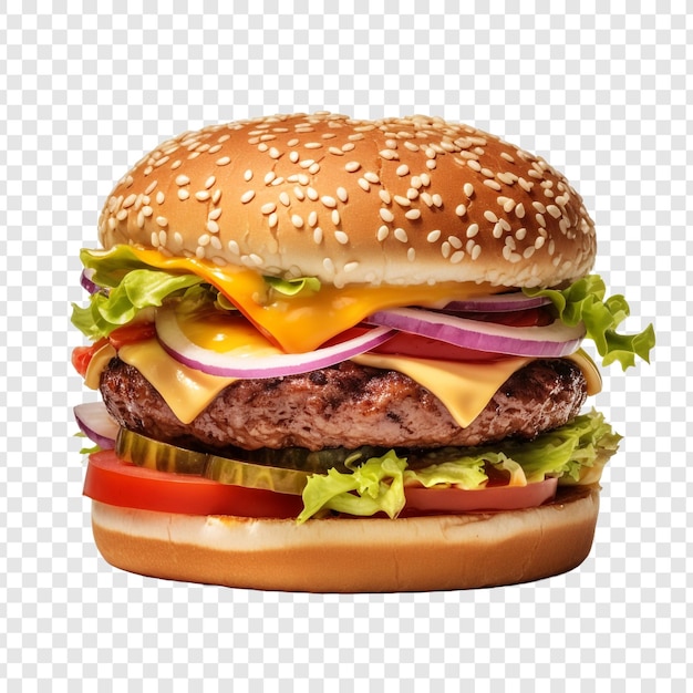 Free PSD hamburger isolated on transparent background