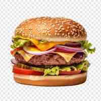 Free PSD hamburger isolated on transparent background