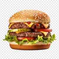 Free PSD hamburger isolated on transparent background