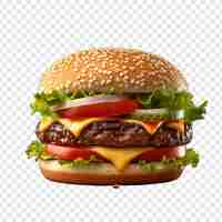 Free PSD hamburger isolated on transparent background