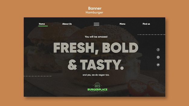 Hamburger restaurant banner template