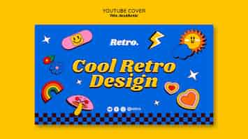 Free PSD hand drawn 70s aesthetic youtube cover