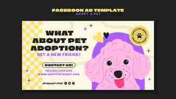 Free PSD hand drawn adopt a pet facebook template