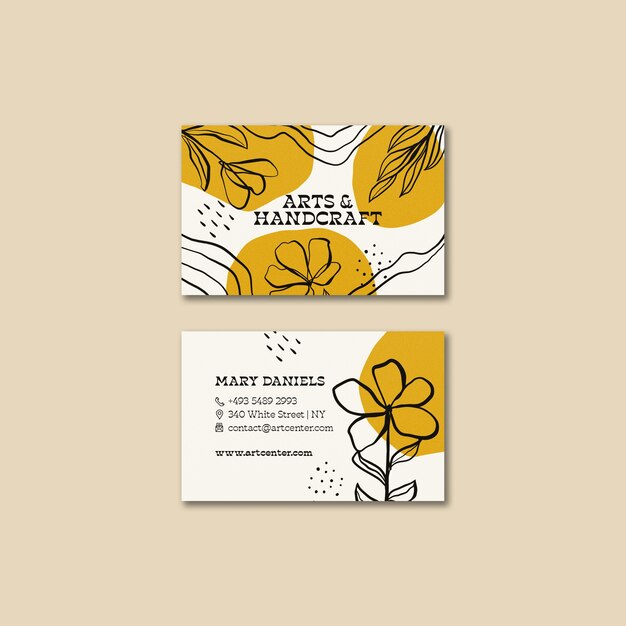 hand drawn arts and handcraft business card template
