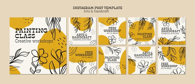 hand drawn arts and handcraft instagram posts