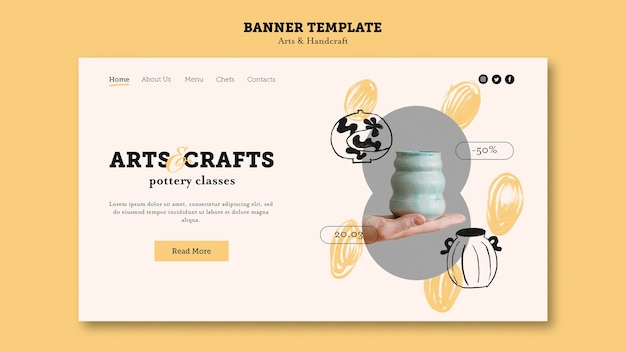 Hand drawn arts and handcraft landing page