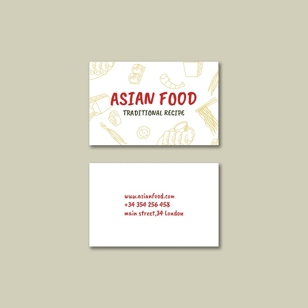 Free PSD hand drawn asian food template