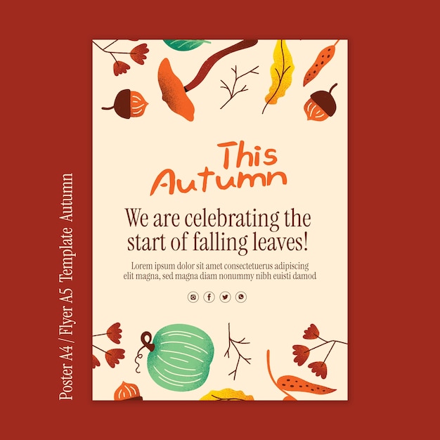 Free PSD hand drawn autumn landing page template