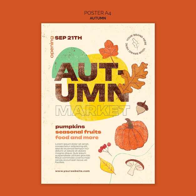 Hand drawn autumn template design