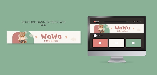 Get a Hand-Drawn Baby Items YouTube Banner – Free Download!