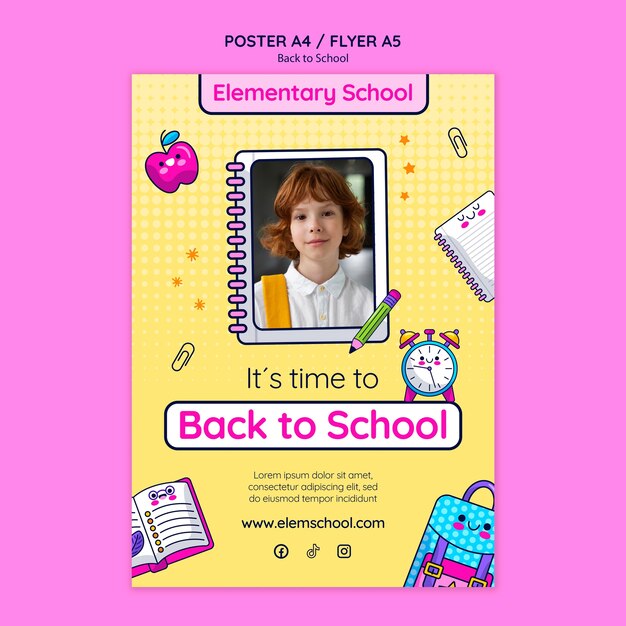 hand drawn back to school poster template