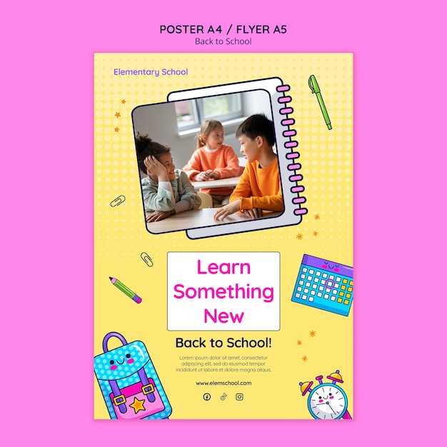 Hand drawn back to school poster template