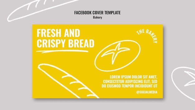 Free PSD hand drawn bakery facebook cover template