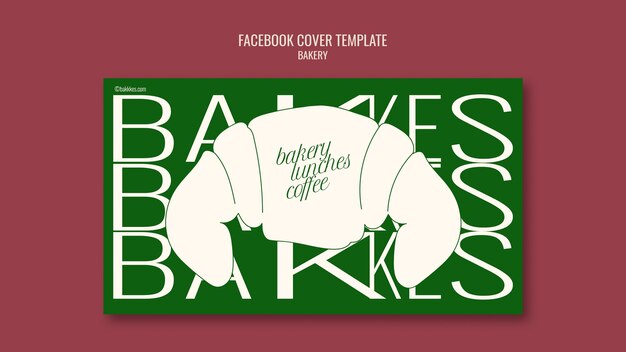 Hand drawn bakery facebook cover template