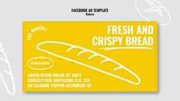 Free PSD hand drawn bakery facebook template