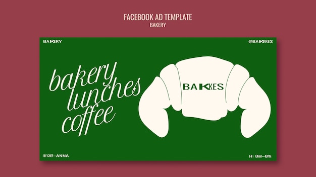 Free PSD hand drawn bakery facebook template