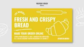 Free PSD hand drawn bakery products youtube cover